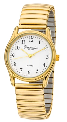 Damenuhr analog Zugband Gelbgoldfarben Eichmüller 27329