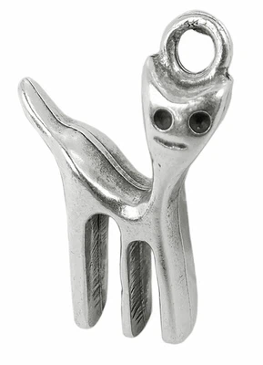 Anhänger Katze Messing versilbert im Used Look Minott 27970