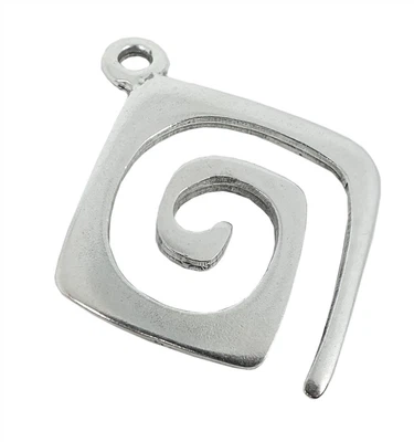 Anhänger Spirale Messing versilbert im Used Look Minott 27991