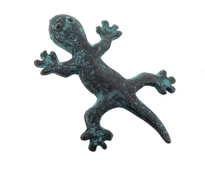 Anhänger Gecko Eidechse Messing mit Patina im Used Look Minott 28005