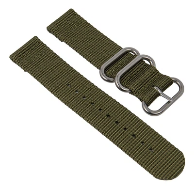 Uhrenarmband Textil olivgrün Metallschlaufen Minott 28229S