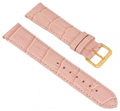 Minott Uhrenarmband Leder rosa mit Alligatorprägung 28373