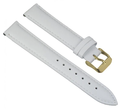 Minott Uhrenarmband Leder | weiß gepolstert mit Naht 28700