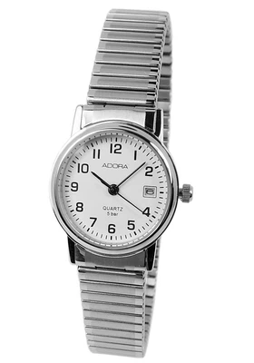 Armbanduhr Adora Analog mit Datumsanzeige Edelstahl Zugband 28728