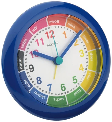 Adora Kinderwecker┃blau Lernziffernblatt rund | Ø 10,5cm 29012