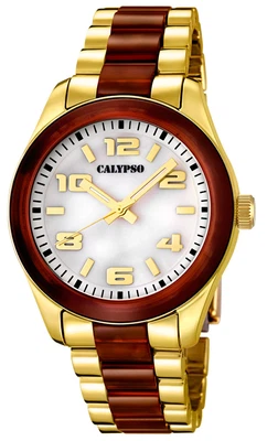 Calypso K5648 Damenuhr analog Quarz mit Faltschließe