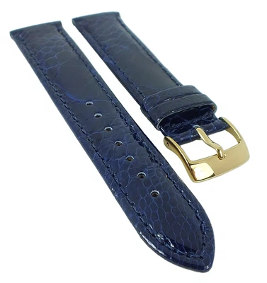 Minott Uhrenarmband | Straußenbeinleder, glänzend mit Naht 29988G