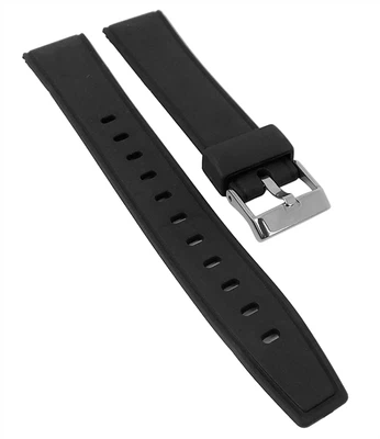Minott Uhrenarmband 18mm | Kunststoff, schwarz mit Breitdorn 30093