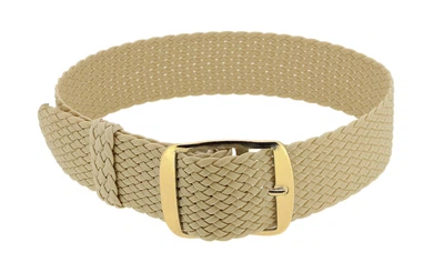 Minott Uhrenarmband in beige Perlon mit Dornschließe geflochten 32991