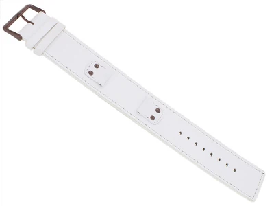 Bruno Banani | Uhrenarmband Leder weiß für Rectangular Ladies 33196