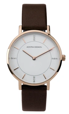 Adora | Damenuhr Ø 31mm | Lederband & Edelstahl, roségoldfarben 33336