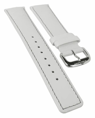 Bruno Banani | Uhrenarmband 21mm Leder in weiß mit Kontrastnaht | IN4