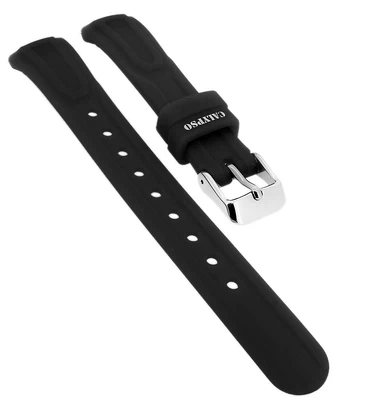 Calypso → Uhrenarmband aus Silikon schwarz Schließe silbern → K6070/6