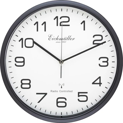 Eichmüller → Wanduhr 30cm schwarz für Küche Diele Wohnzimmer → 34339