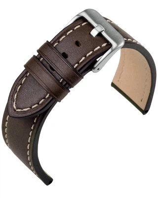 EULIT | Zeppelin Uhrenarmband | robustes Rindleder | dunkelbraun