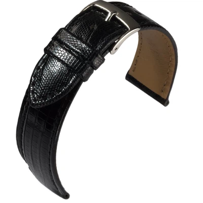 BARINGTON TEJU-EIDECHSE Uhrenarmband | Eidechsenleder | schwarz 35388