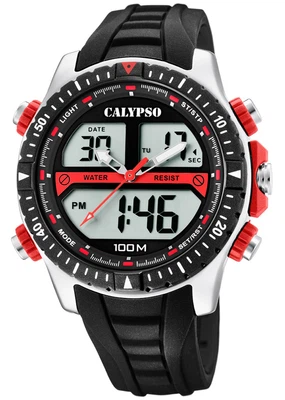 Calypso ♦ Herrenuhr Armbanduhr schwarz Digital Quarz Analog ♦ K5773