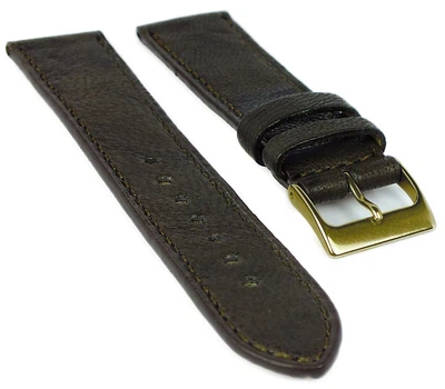 Herzog Piemont | Uhrenarmband 22mm braun Leder genarbt | Made in Italy
