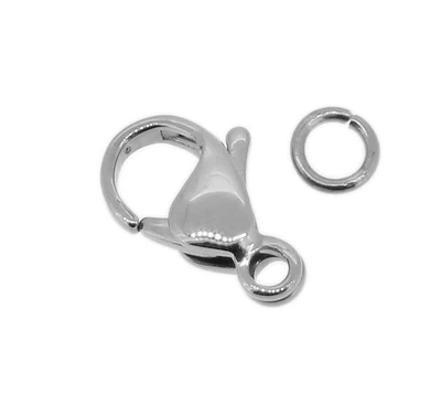 Minott > 1 x Karabiner 11mm mit Öse gewölbt Edelstahl > silberfarben