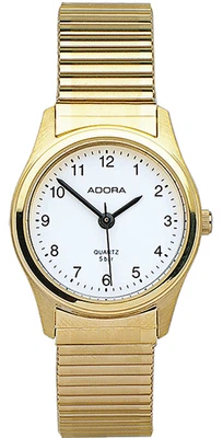 Adora Damenuhr | gelbgoldfarben Ø 27mm | Armbanduhr Analoguhr Zugband