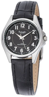 Eichmüller Armbanduhr Damenuhr Lederband schwarz analog 3ATM