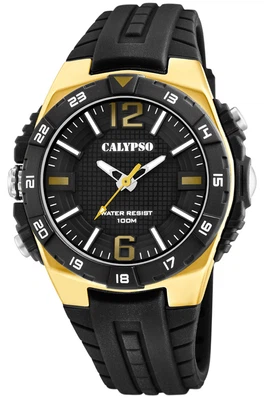 Calypso Herren Armbanduhr | Kunststoffgehäuse Ø 47 > golden | K5778/5