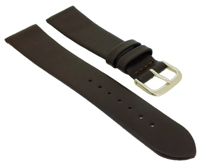Eichmüller | Uhrenarmband Leder glatt sehr flach braun Dornschließe