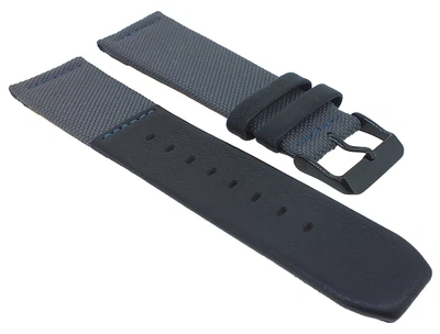s.Oliver > Uhrenarmband 22mm schwarz / grau Materialmix > SO-3570-LQ