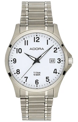 Adora > Armbanduhr Herren Datum Ø 38mm Titangehäuse > Analog 10 BAR