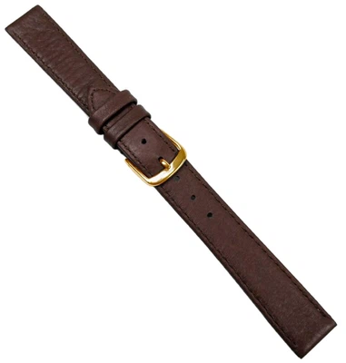 Herzog | Uhrenarmband XL-Länge dunkelbraun Hirschleder genarbt Naht