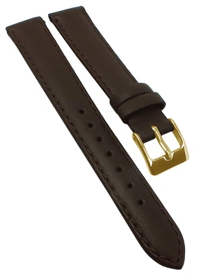 Minott > Uhrenarmband Kanada braun Leder > Ton in Ton Naht