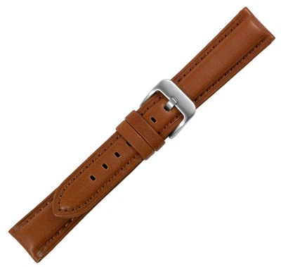 Minott Chrono Uhrenarmband Kalbsleder gepolstert braun Ton in Ton Naht