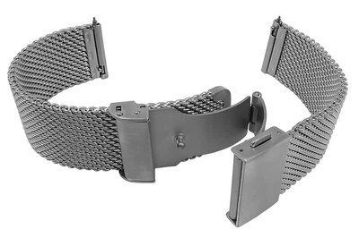 Uhrenarmband | Milanaise Edelstahl | Faltschließe silberfarben