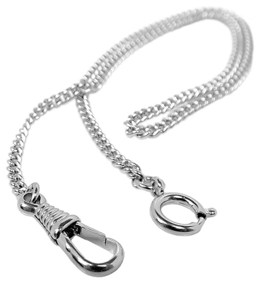 Minott Durchziehkette Frackuhrkette silberfarben 25cm Eisen vernickelt