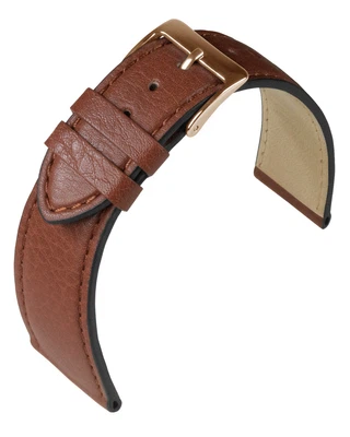 Eulit Country Uhrenarmband XL Rindleder genarbt braun Ton in Ton Naht