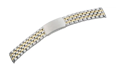 Minott Uhrenarmband 16-20mm Edelstahl bicolor Teleskopanstoß
