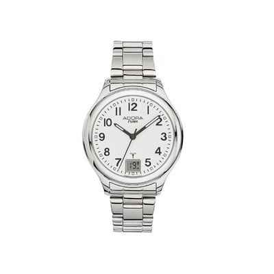 Adora Funk Damenuhr Ø 35mm silberfarben Edelstahlband Analog 5 BAR