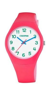 Calypso | analoge Damenuhr Ø 39 Koralle/rosa Quarz Kunststoff | K5792/F