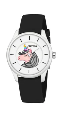 Calypso Sweet Time Kinderuhr analog Quarz Silikonband schwarz K5733/F
