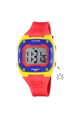 Calypso Color Splash Kinderuhr Silikonband rot Datum Dualzeit K5813/3