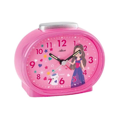 Atlanta Analoger Kinderwecker rosa Kunststoff Weckfunktion Piepton