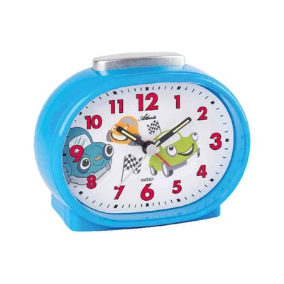 Atlanta Analoger Kinderwecker blau Kunststoff Weckfunktion Piepton