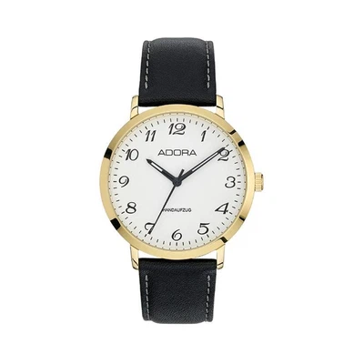 Adora AM Herren Armbanduhr Ø 40mm Edelstahl Handaufzug Lederband