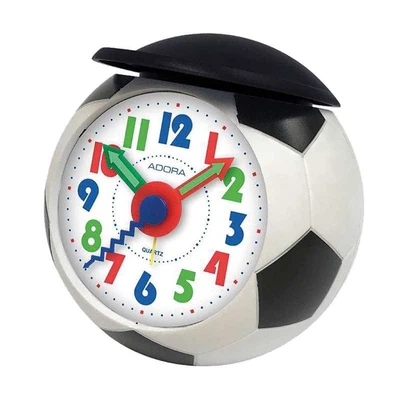 Adora Analoger Kinderwecker Fußballform Kunststoff schwarz /weiß Quarz