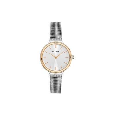 Adora Trends Damenuhr Ø 28mm Quarz analog Edelstahlgehäuse bicolor