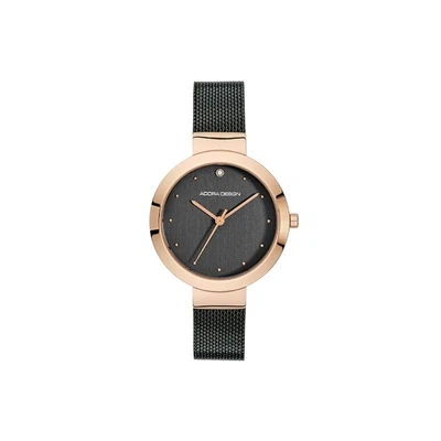 Adora Design Damenuhr Ø 32mm Edelstahl rosegoldfarben analog Quarzwerk