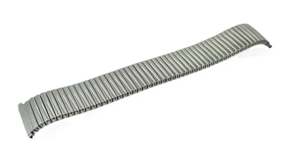Herzog Flex Zugband 20mm 21mm 22mm | Edelstahl Teleskop-Anstoß silbern
