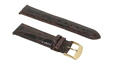 Minott | Uhrenarmband 20mm Leder Krokoprägung braun Dornschließe