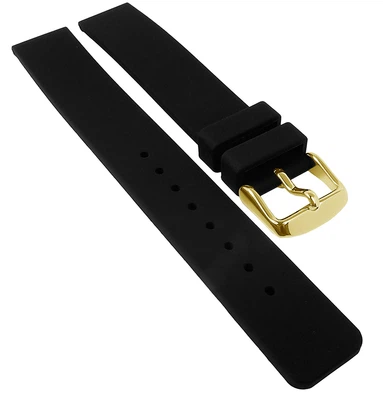 Minott Uhrenarmband 18mm XL Silikon schwarz gleichlaufend