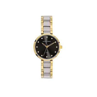 Adora Design Damenuhr Ø 28mm Quarz Titangehäuse bicolor